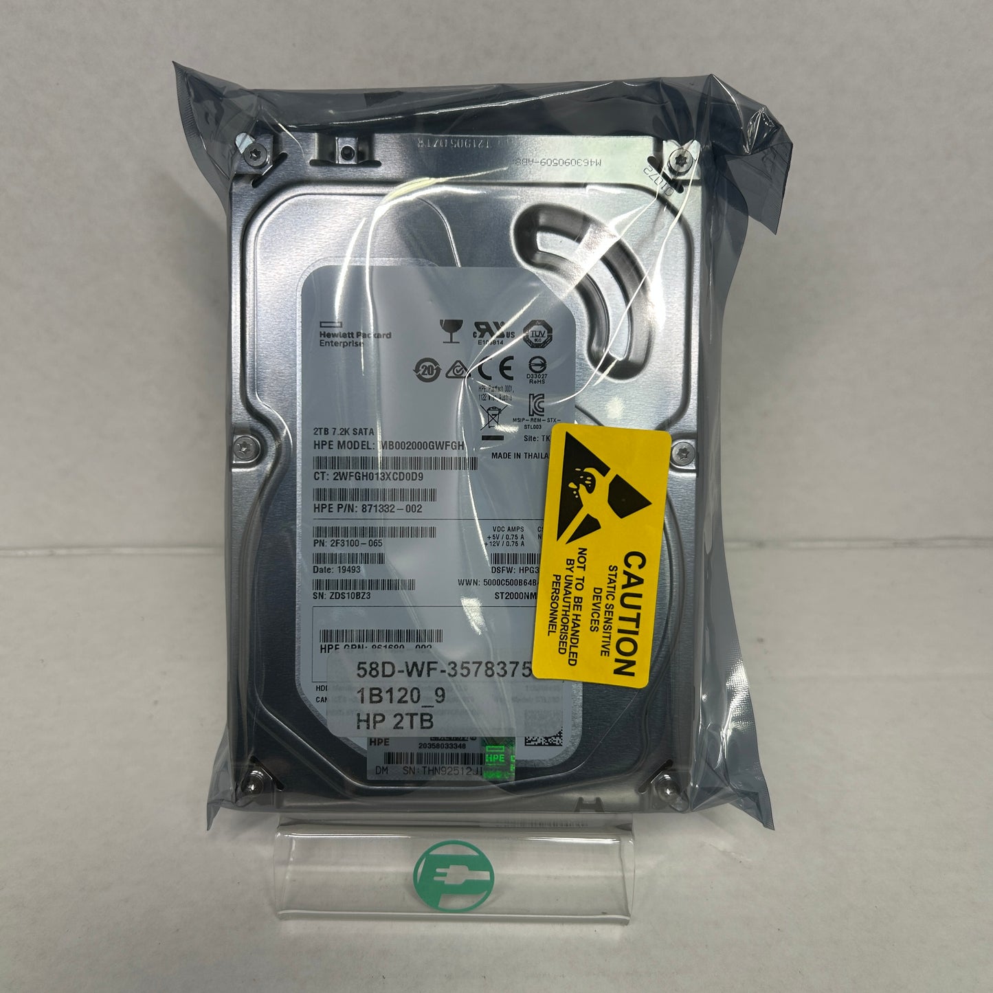 HP 2TB SATA Server Hard Drive 7200RPM 3.5" HDD MB002000GWFGH
