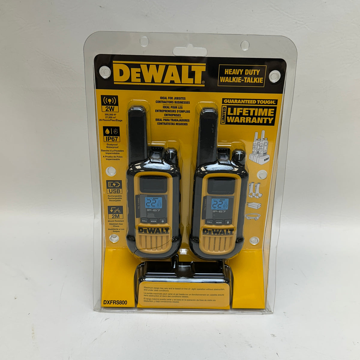 New DeWalt DXFRS800 Two-Way RadioWalkie Talkie 