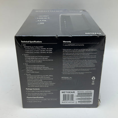 New NETGEAR Nighthawk Tri Band WiFi 7 BE9300-1AZPAS Home Router