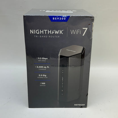 New NETGEAR Nighthawk Tri Band WiFi 7 BE9300-1AZPAS Home Router