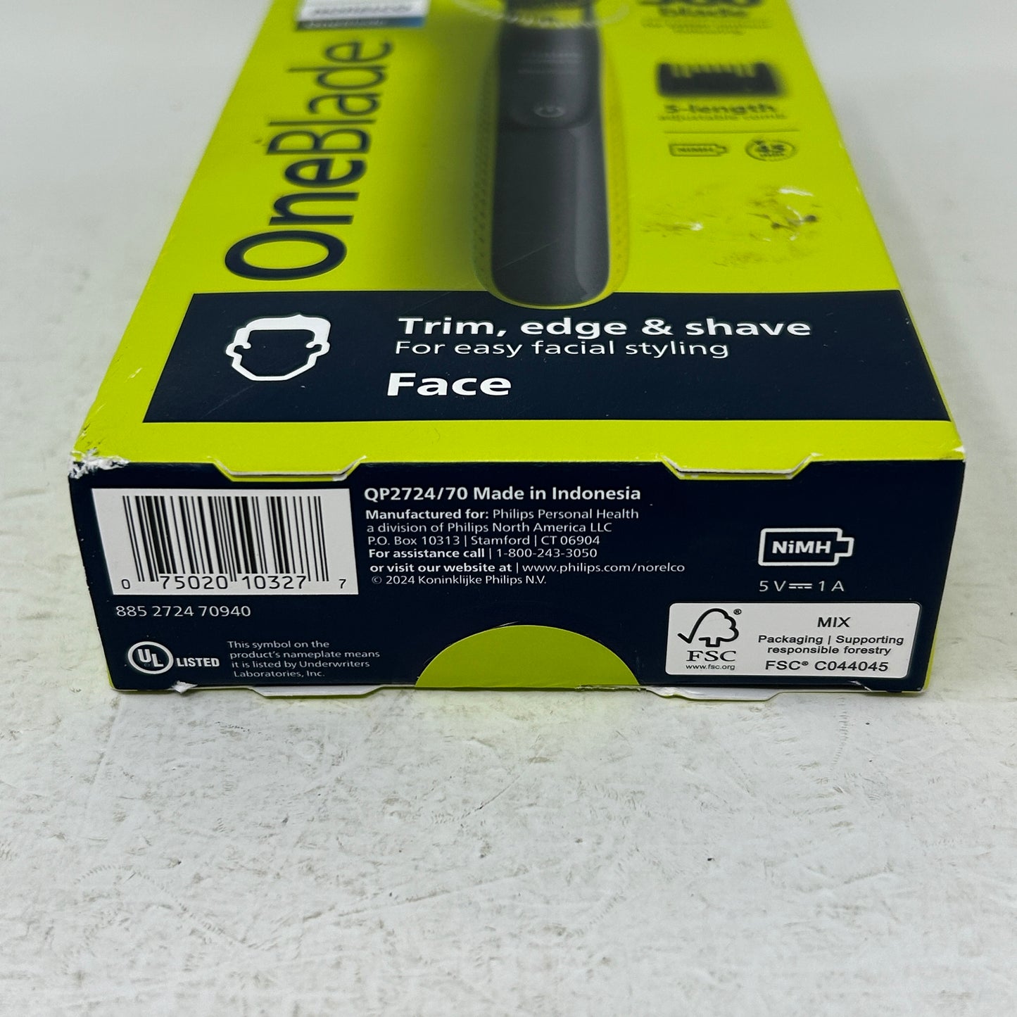 New Philips Norelco OneBlade Face Hybrid Electric Shaver QP2724/70