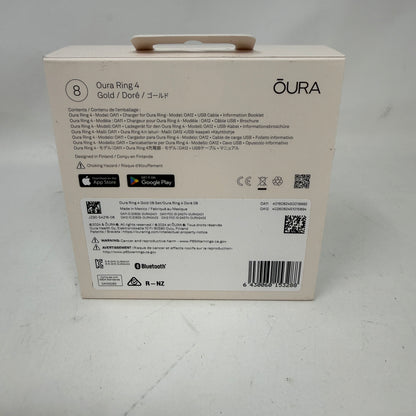 Oura Ring 4 Gold Size 8 Smart Sleep Fitness & Heart Rate Tracker JZ90-54216-08
