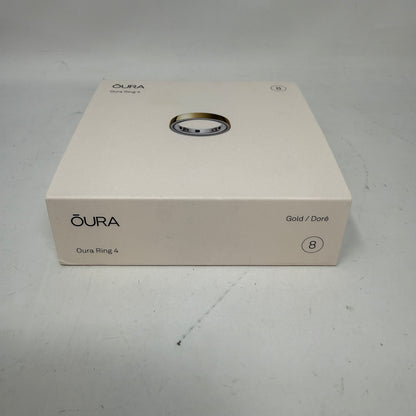 Oura Ring 4 Gold Size 8 Smart Sleep Fitness & Heart Rate Tracker JZ90-54216-08