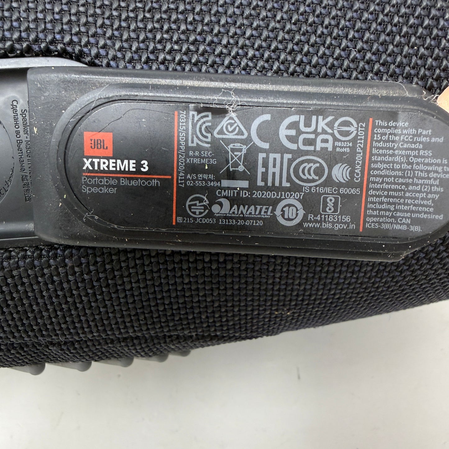 JBL Xtreme 3 Portable Waterproof Bluetooth Speaker Black