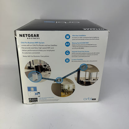 NetGear Orbi Pro AC3000 Tri-Band WiFi Mesh System SRK60B03-100NAS Router