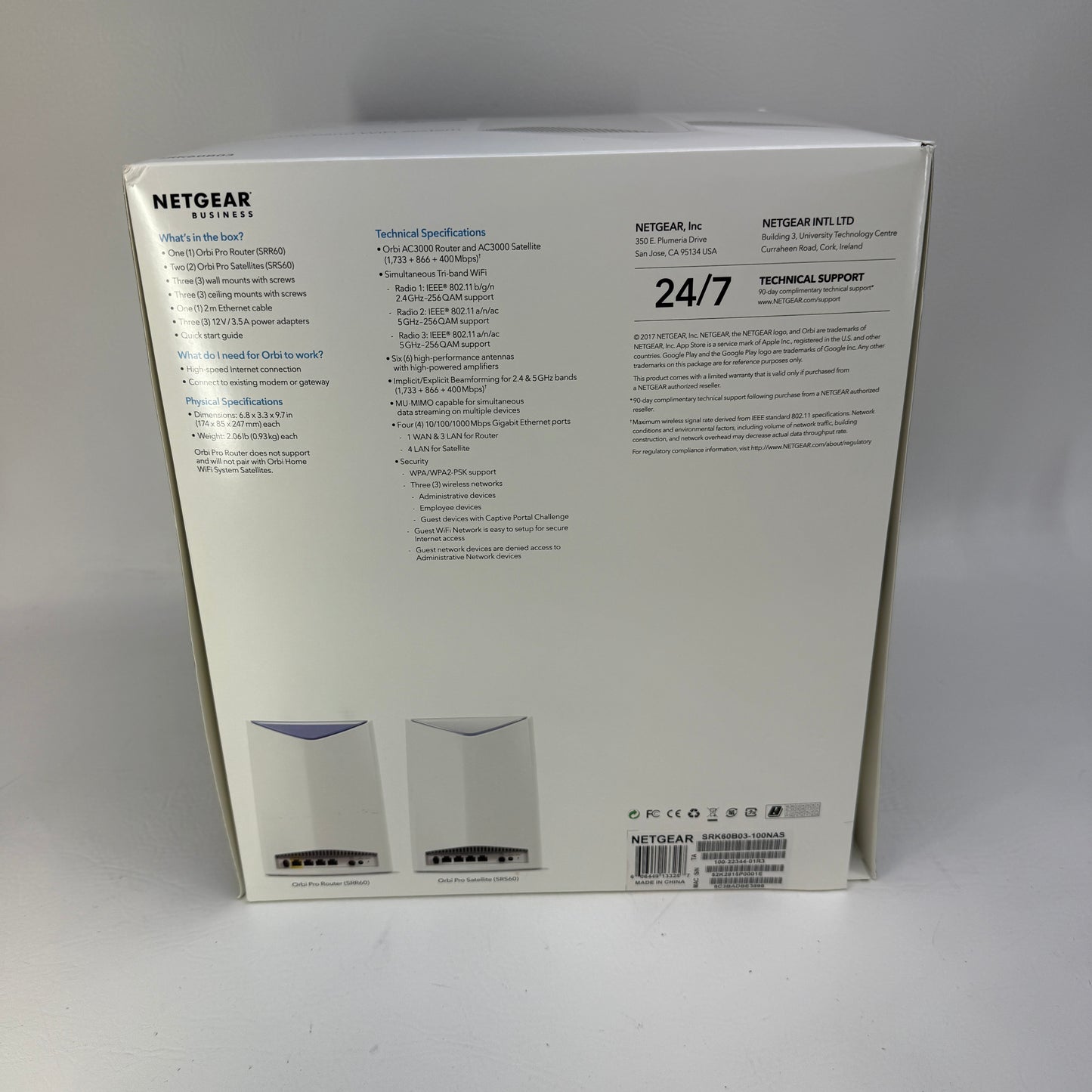 NetGear Orbi Pro AC3000 Tri-Band WiFi Mesh System SRK60B03-100NAS Router