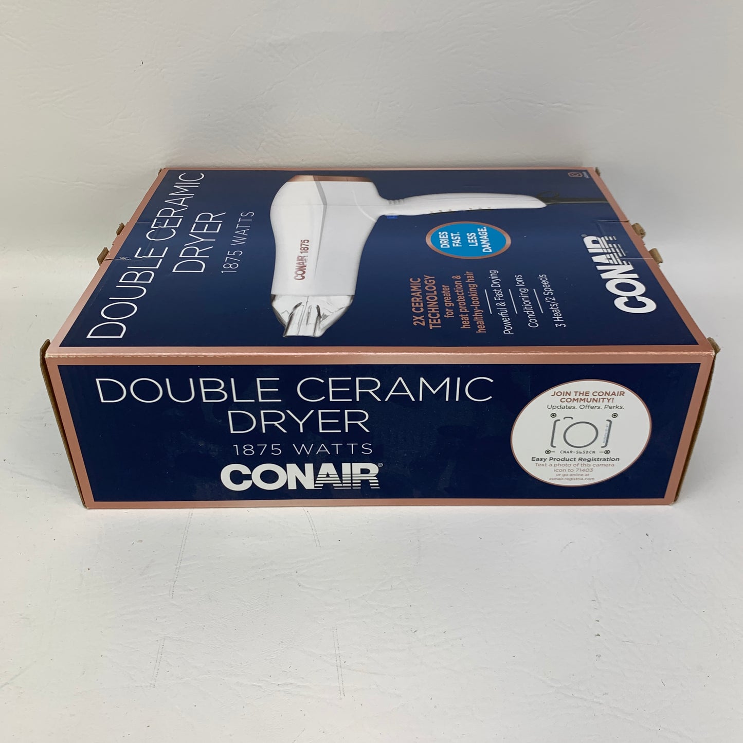 New Conair 565DCR Double Ceramic Hair Dryer White