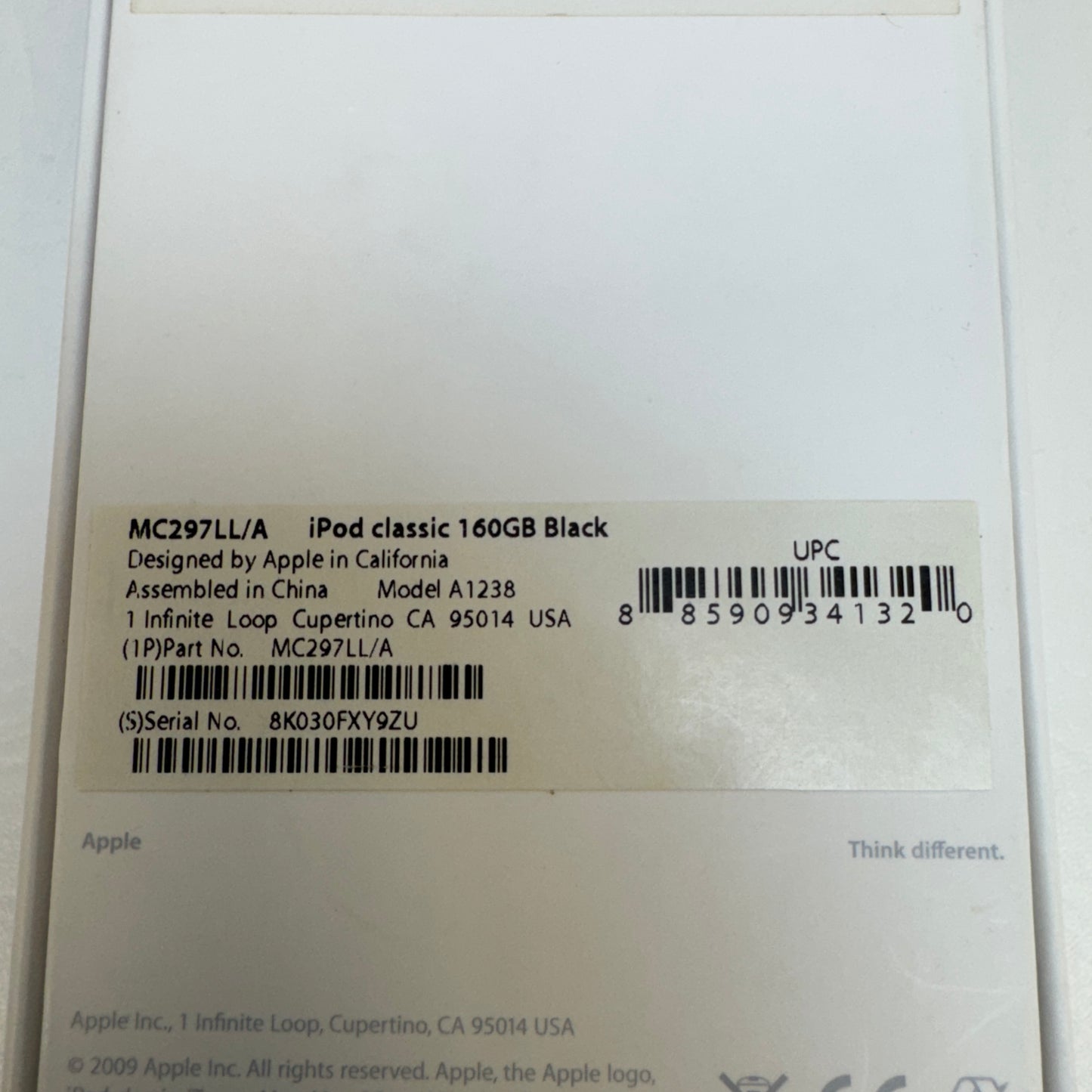 Apple iPod Classic 7th Gen 160GB Black MC297LL/A
