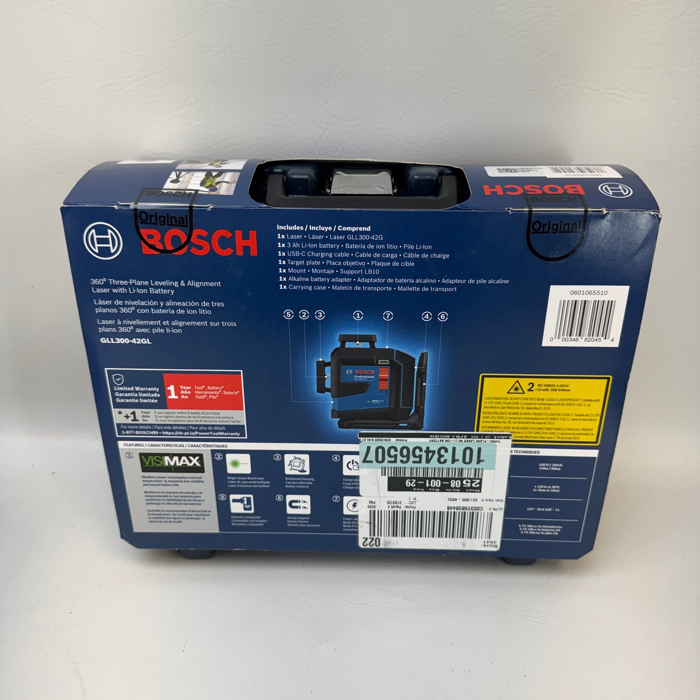 New Bosch GLL300-42GL 360-Degree Green-Beam Three-Plane Leveling & Alignment 