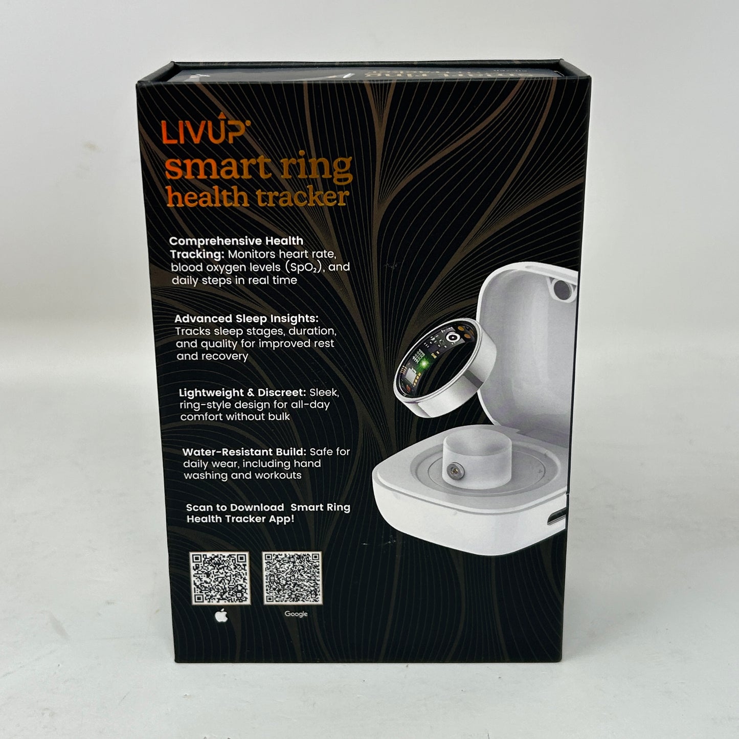 New LIVUP Smart Ring Health Tracker Size 8 Silver Activity Sleep Heart Rate Monitor