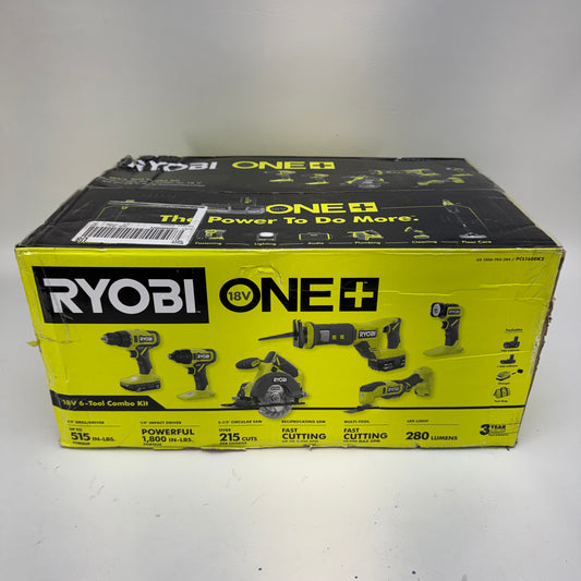New Ryobi One+  PCL1600K2 18V Cordless 6-Tool Combo Kit
