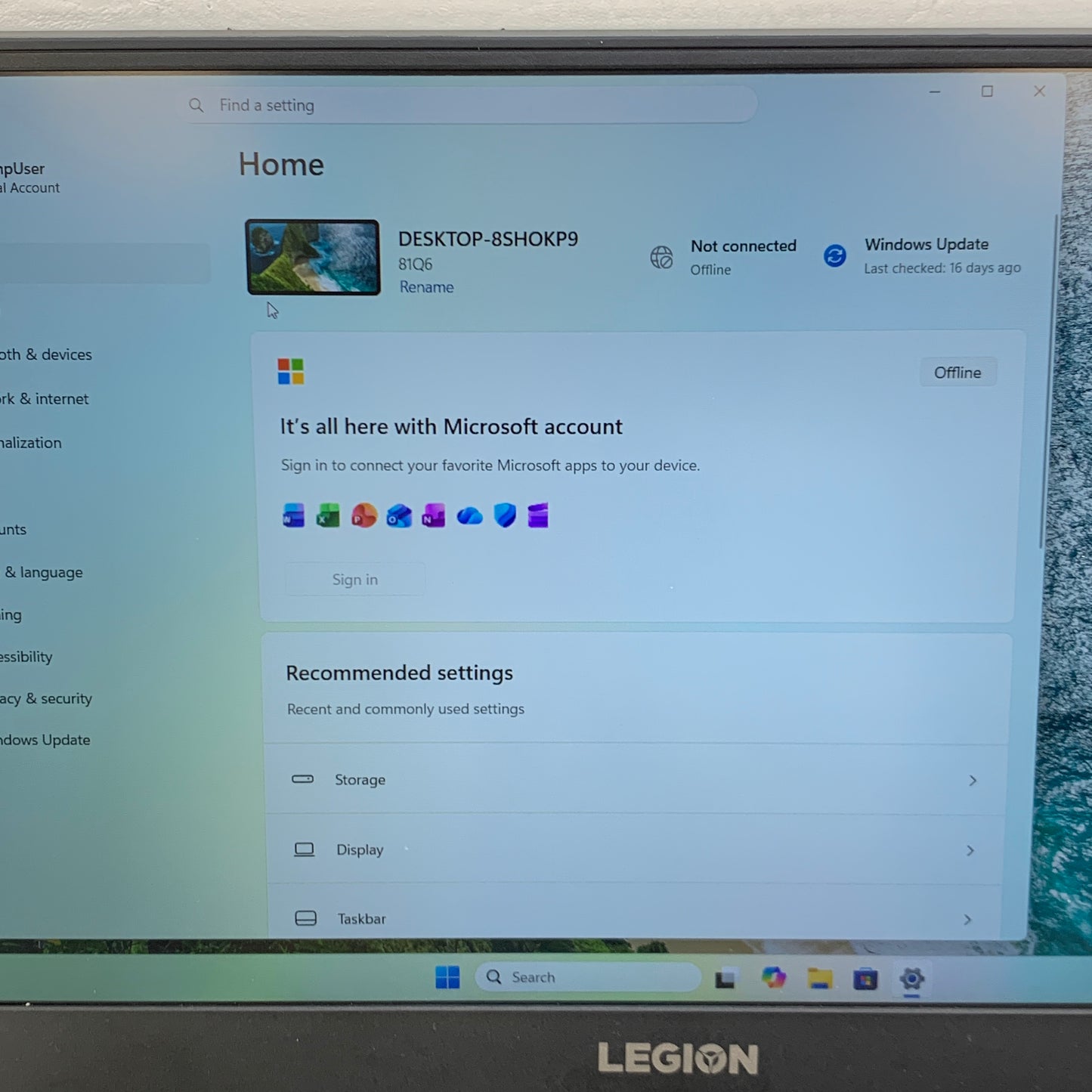Lenovo Legion Y545 8SHOKP9 15.6" i7-9750H 2.6GHz 16GB RAM 1TB SSD GeForce GTX 