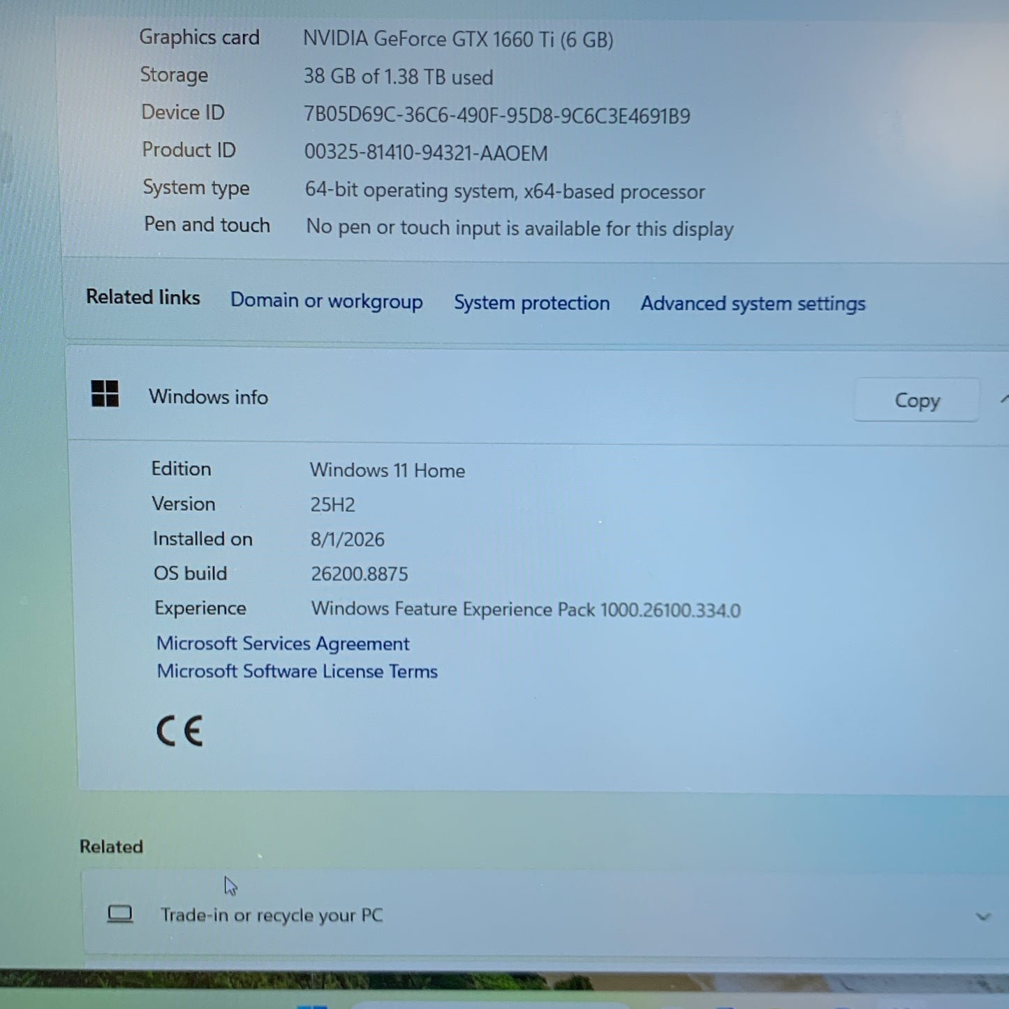 Lenovo Legion Y545 8SHOKP9 15.6" i7-9750H 2.6GHz 16GB RAM 1TB SSD GeForce GTX 