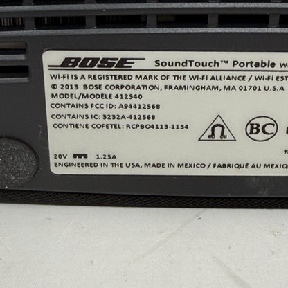 Bose SoundTouch Portable Wi-Fi Music System Wireless Speaker Black 412540