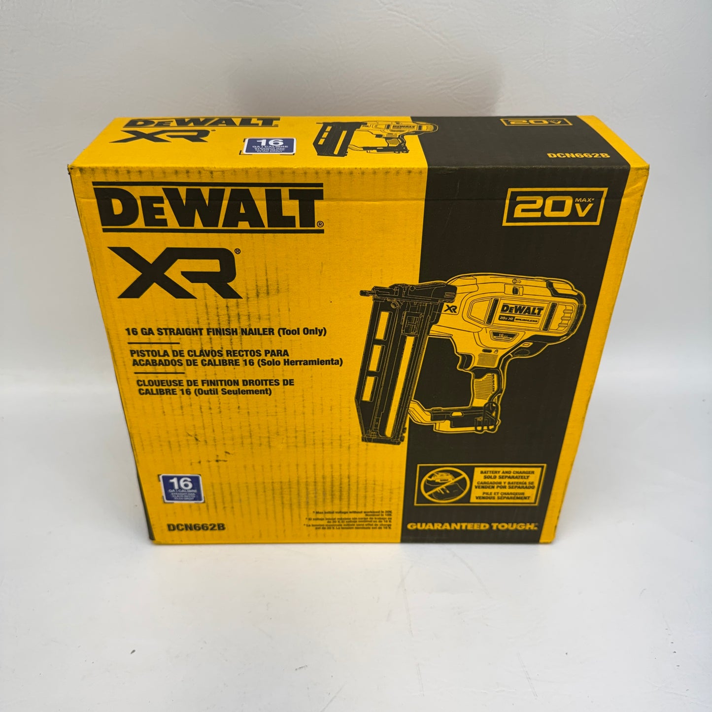 New DeWalt DCN662B 20V MAX XR 16 Gauge Cordless Straight Finish Nailer