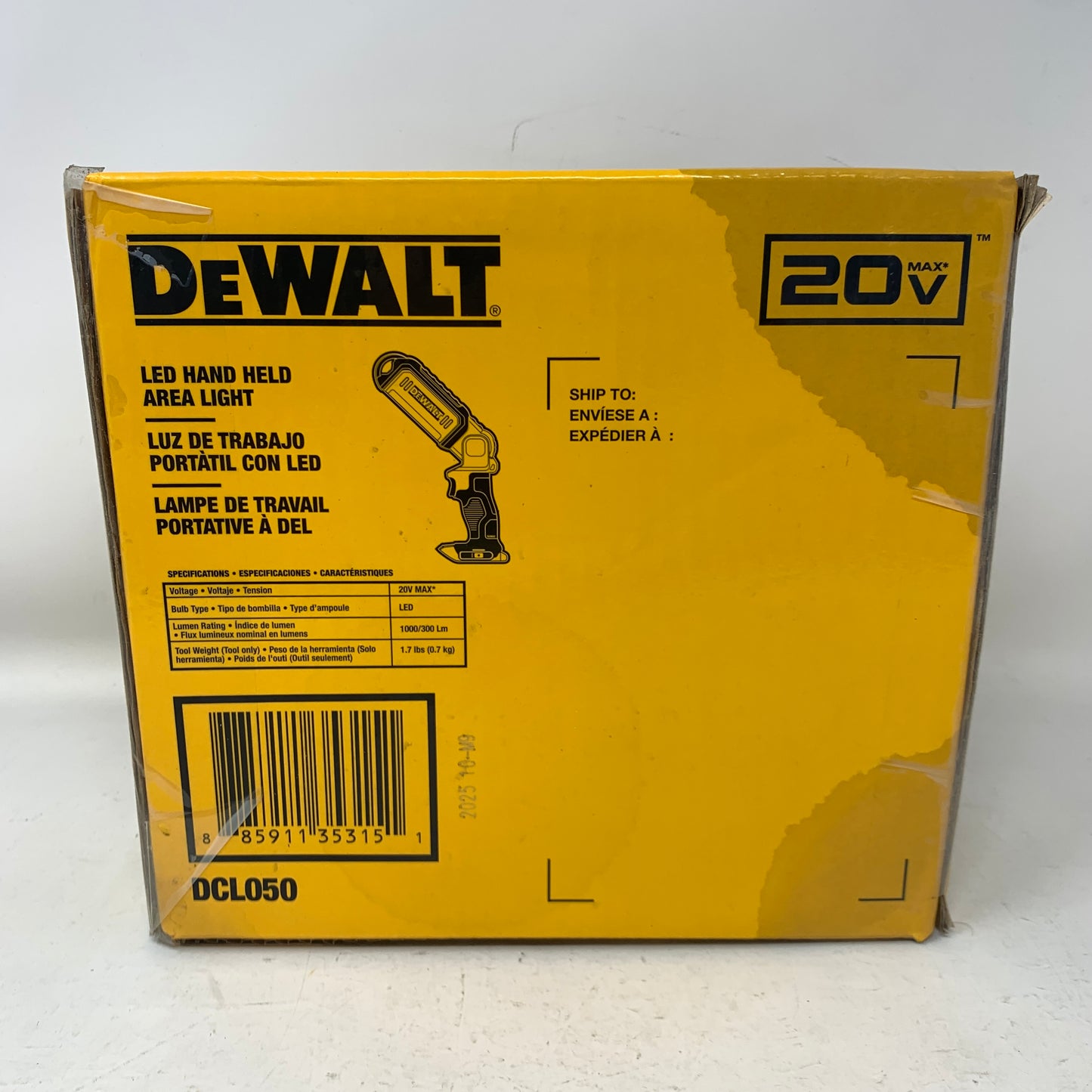  DeWalt DCL050 20V MAX LED Handheld Area Work Light