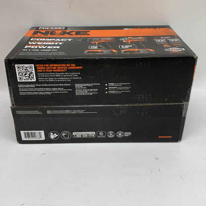 New Ridgid RNKSCK201 18V 2-Tool Combo Kit