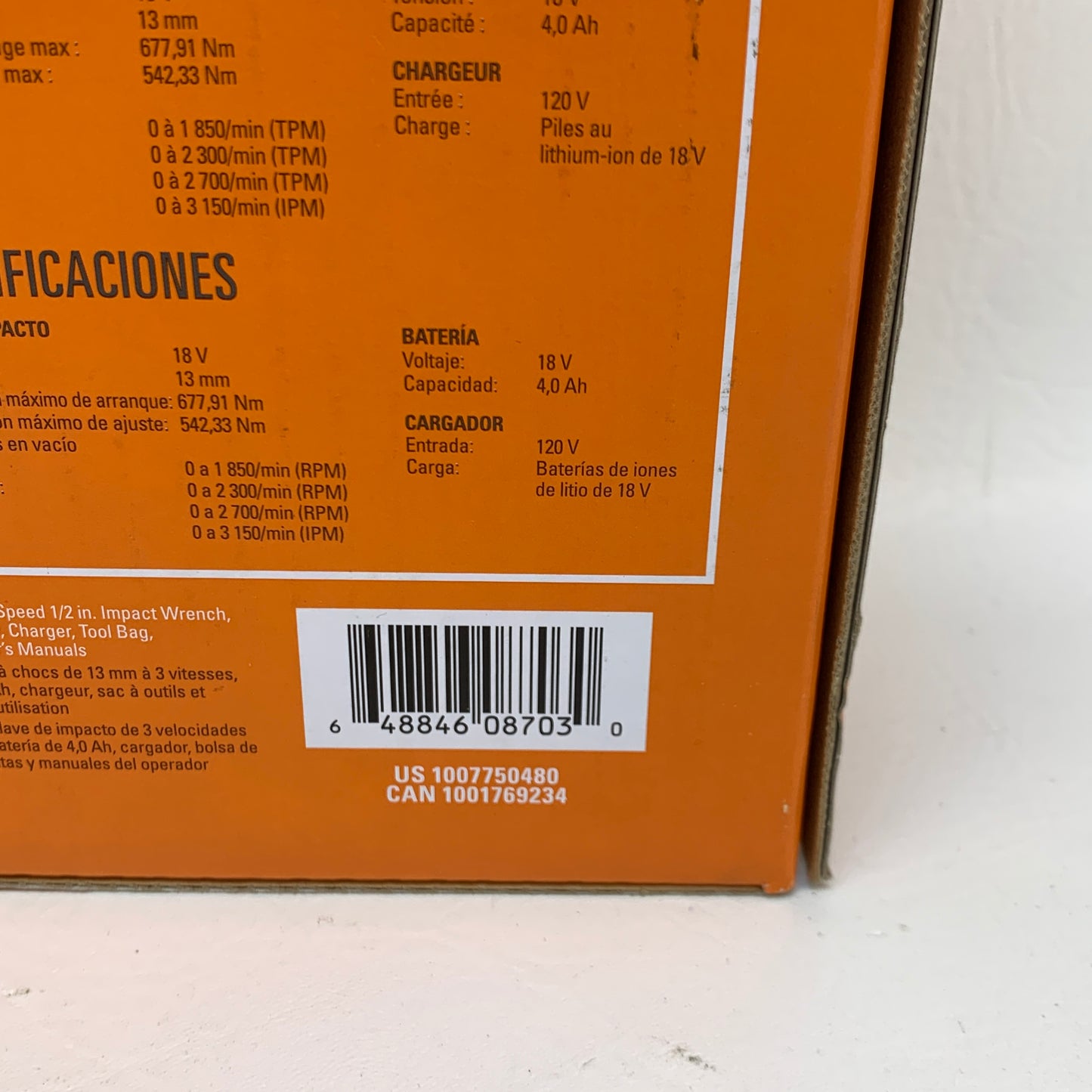 New Ridgid R86215K 18V 3- Speed 1/2" Inch Impact Wrench Kit
