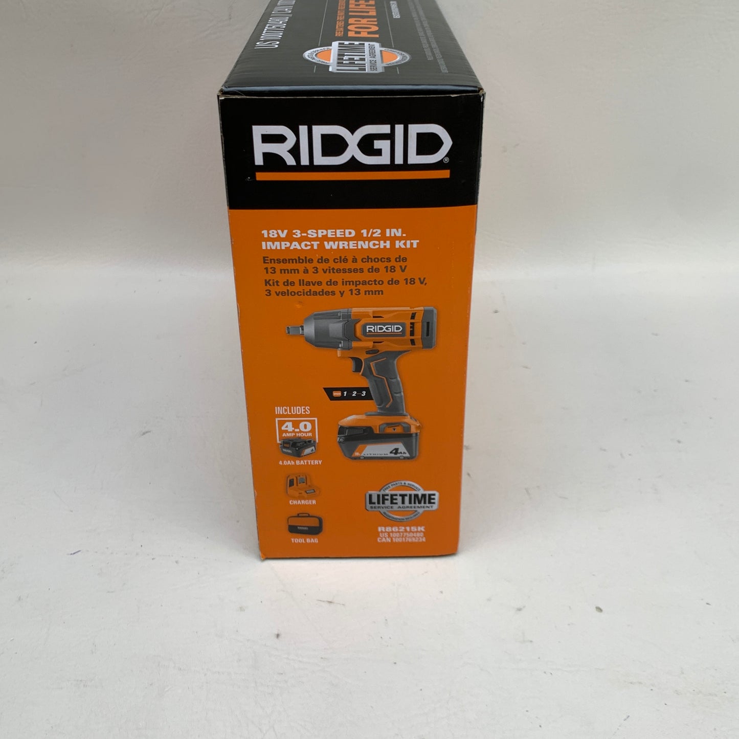 New Ridgid R86215K 18V 3- Speed 1/2" Inch Impact Wrench Kit