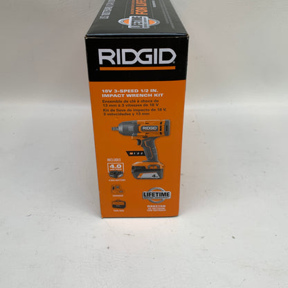 New Ridgid R86215K 18V 3- Speed 1/2" Inch Impact Wrench Kit