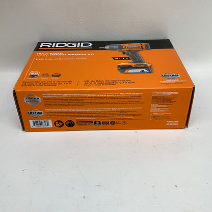 New Ridgid R86215K 18V 3- Speed 1/2" Inch Impact Wrench Kit