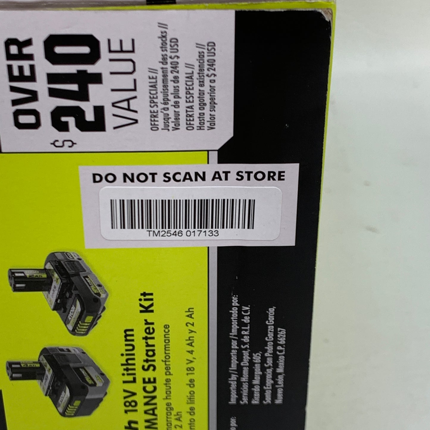 New Ryobi ONE+ 18V HP Lithium-Ion 4Ah & 2Ah Battery + Charger Kit PSK1212SB