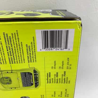 New Ryobi ONE+ 18V HP Lithium-Ion 4Ah & 2Ah Battery + Charger Kit PSK1212SB