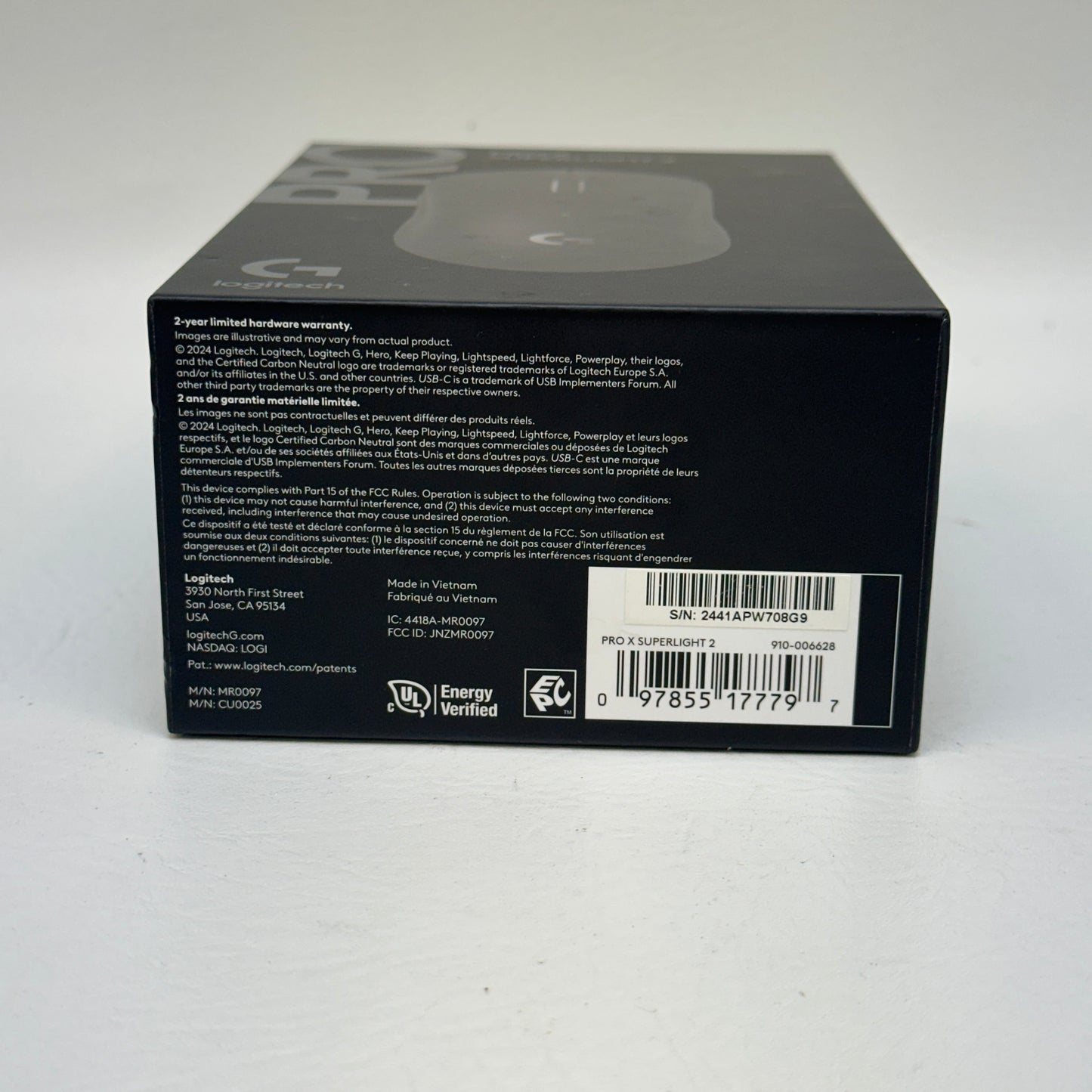 Logitech G PRO X Superlight 2 Lightspeed Wireless Gaming Mouse 910-006628