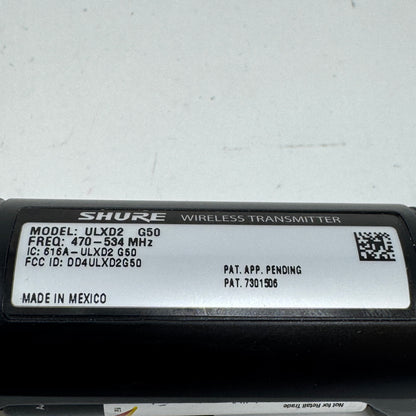 Shure ULXD2 G50 470 to 534 MHz Handheld Wireless Microphone Transmitter