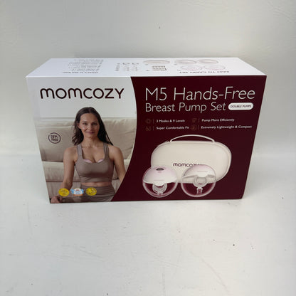 New Momcozy M5 Hands-Free Breast Pump Wearable Double Electric Pink 24mm