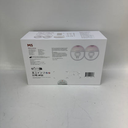 New Momcozy M5 Hands-Free Breast Pump Wearable Double Electric Pink 24mm