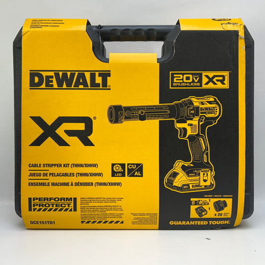 New DeWalt 20V MAX XR Cordless Cable Stripper Kit DCE151TD1 Brushless
