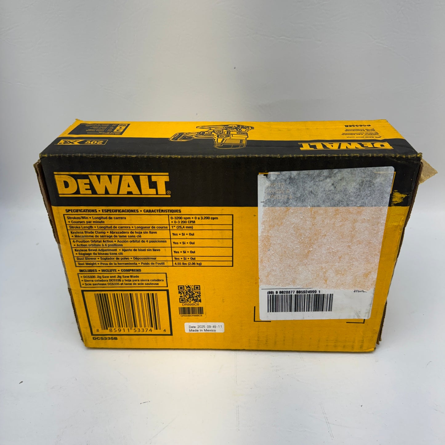 New DeWalt DCS335B 20V MAX XR Brushless Barrel Grip Jig Saw