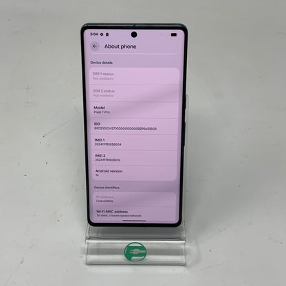 Verizon Google Pixel 7 Pro 128GB Obsidian  GA03414-US