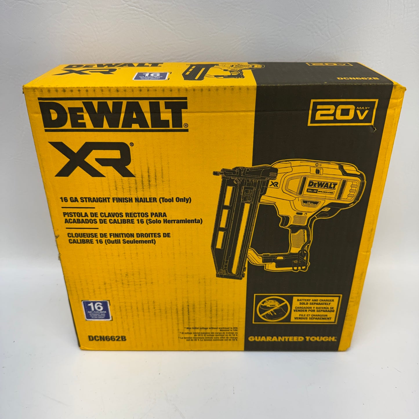 New DeWALT DCN662B 20V MAX XR 16-Gauge Cordless Straight Finish Nailer