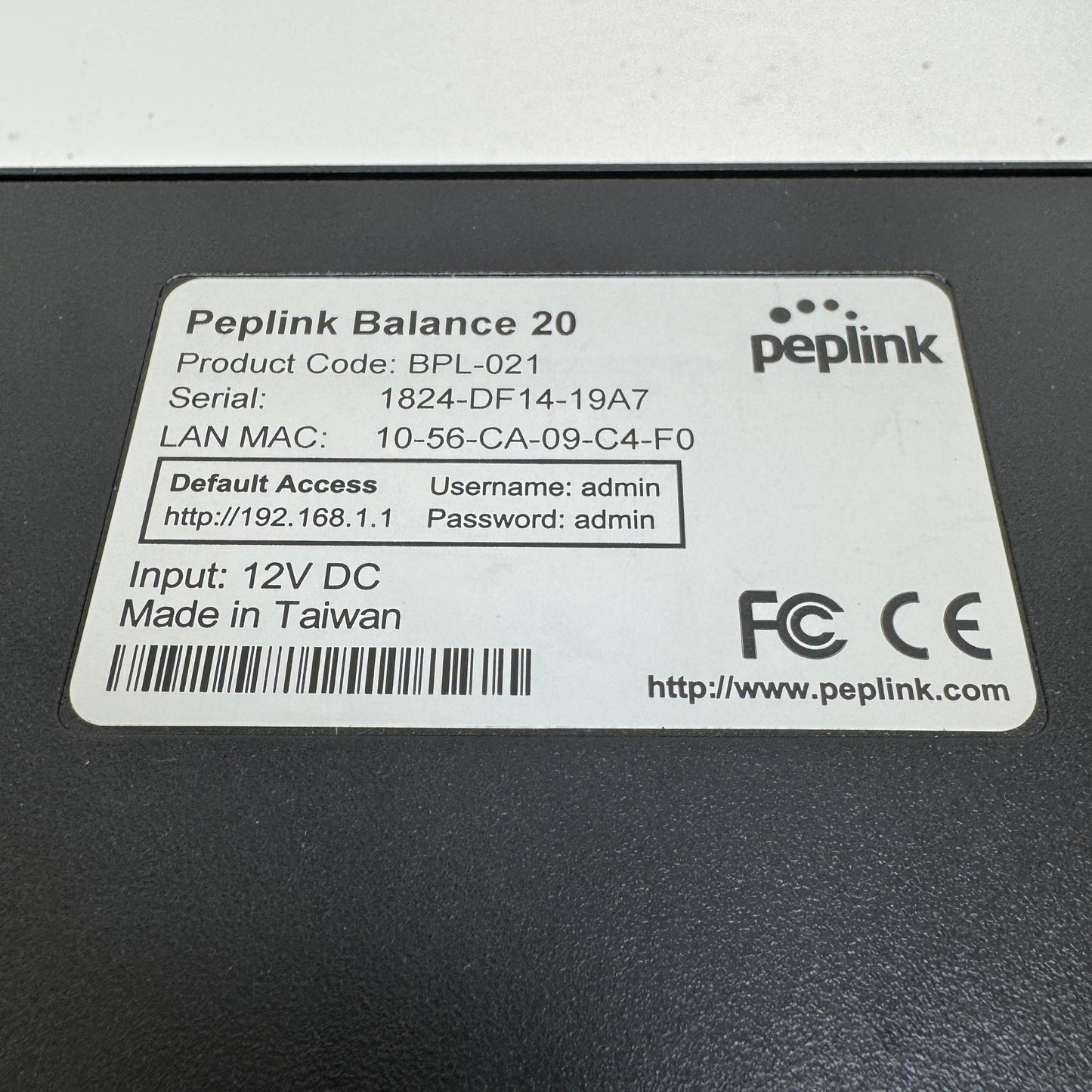 Peplink Balance 20 BPL-021 Dual-WAN Router Load Balancer