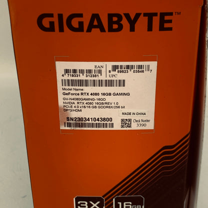 Gigabyte GeForce RTX 4080 Gaming OC 16GB GDDR6X Graphics Card GV-N4080GAMING-16G