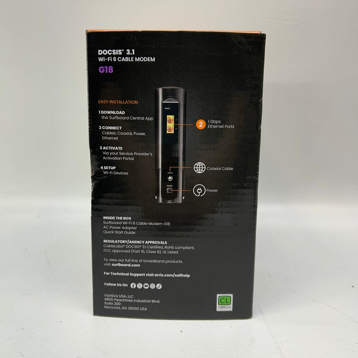 New ARRIS SURFBOARD G18 DOCSIS 3.1 Cable Modem & Wi-Fi 6 Router AX1800