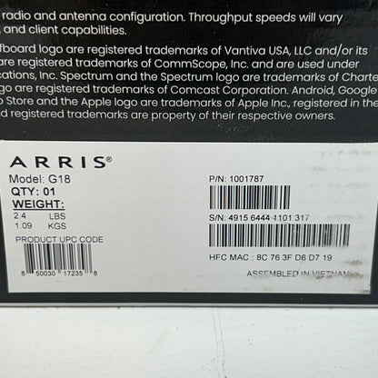 New ARRIS SURFBOARD G18 DOCSIS 3.1 Cable Modem & Wi-Fi 6 Router AX1800