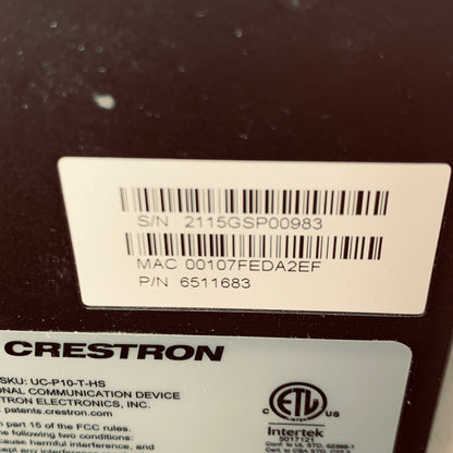 Crestron  M202029001  Flex 10" Desk Phone US-P10-T-HS Black