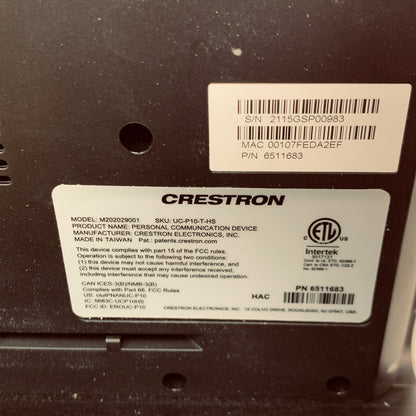 Crestron  M202029001  Flex 10" Desk Phone US-P10-T-HS Black