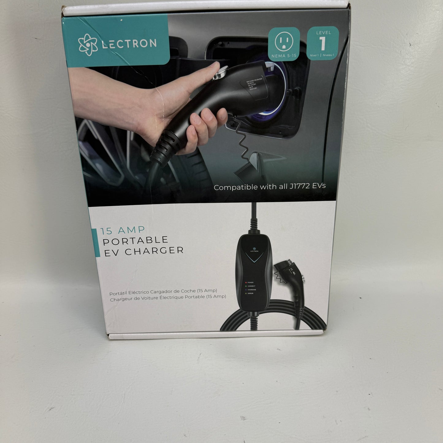 Lectron Portable Level 1 EV Charger 120V 15 Amp NEMA 5-15