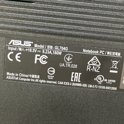 Asus Scar II GL704G 17.3" i7-8750H 2.2GHz 20GB RAM 512GB SSD GeForce GTX 1060