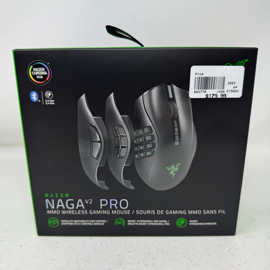 New Razer Naga V2 Pro Wireless MMO Gaming Mouse RZ01-0440