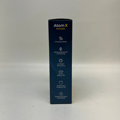 New Audien Hearing Atom X OTC Hearing Aids Touchscreen Case Bluetooth