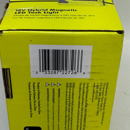 New Ryobi ONE+ 18V Hybrid Cordless LED Magnetic Task Light PCL635B 1500 Lumens