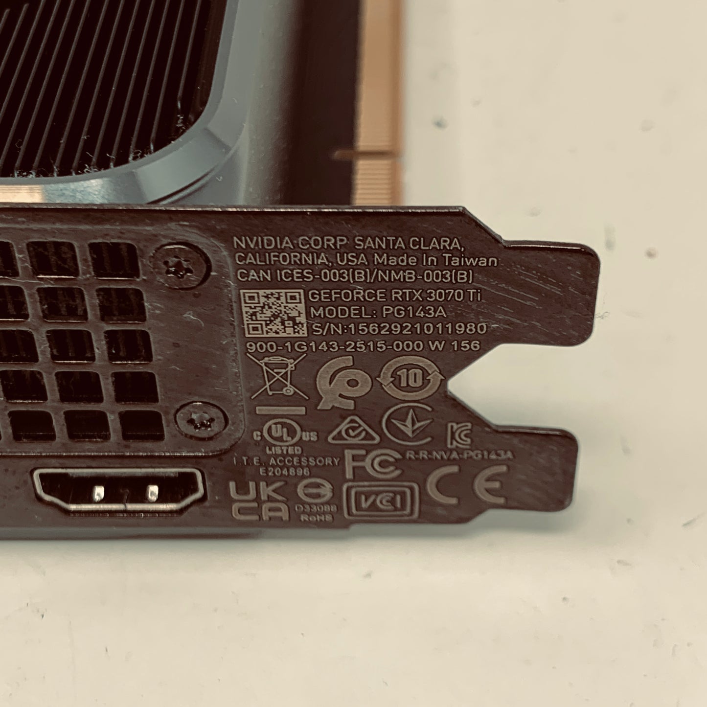 NVIDIA GeForce RTX 3070 Ti Founders Edition 8GB GDDR6X Graphics Card PG143A