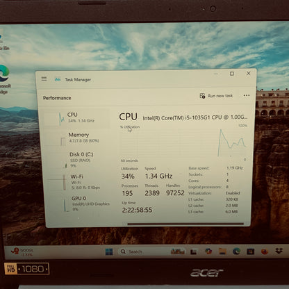 Acer Aspire 5 A515-55 15.6" i5-1035G1 1.0GHz 8GB RAM 256GB SSD