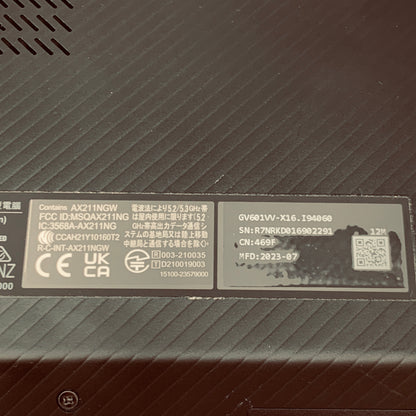 Asus ROG Flow X16 GV601V 16" i9-13900H 2.6GHz 32GB RAM 1TB SSD GeForce RTX 4060