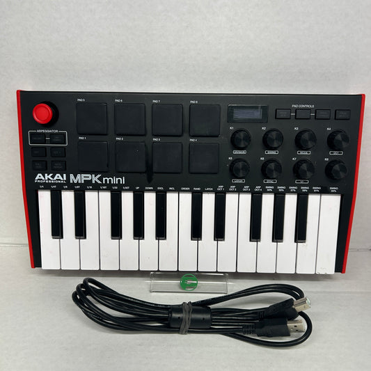 Akai Professional MPK Mini MK3 25-Key MIDI Controller 8 Pads OLED Black/Red